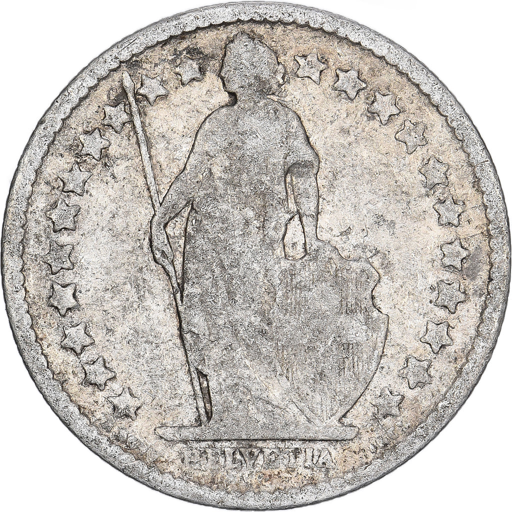 SWITZERLAND, 1/2 Franc, 1901, Bern, KM #23, VF(20-25), Silver, 18.2, 2.41