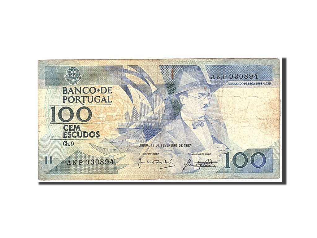 Banknote, Portugal, 100 Escudos, 1987, 1987-02-12, KM:179b, VF(20-25)