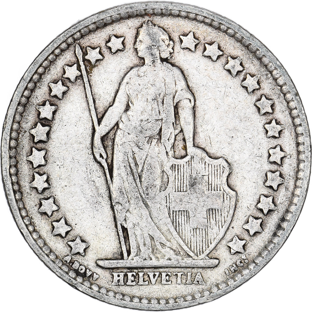 Szwajcaria, 1/2 Franc, 1913, Bern, Srebro, VF(30-35), KM:23