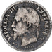 Francia, Napoleon III, 50 Centimes, 1866, Strasbourg, Plata, BC+, Gadoury:417