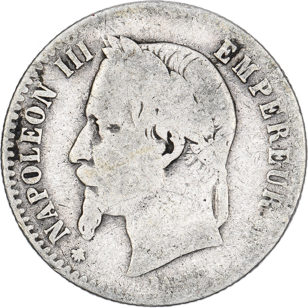 Francia, Napoleon III, 50 Centimes, Napoléon III, 1867, Paris, Argento, MB