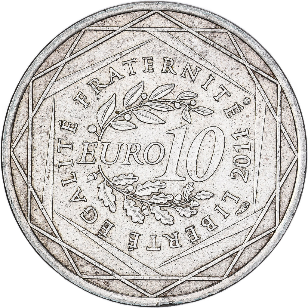 Francja, 10 Euro, Île-de-France, 2011, Pessac, Srebro, EF(40-45)
