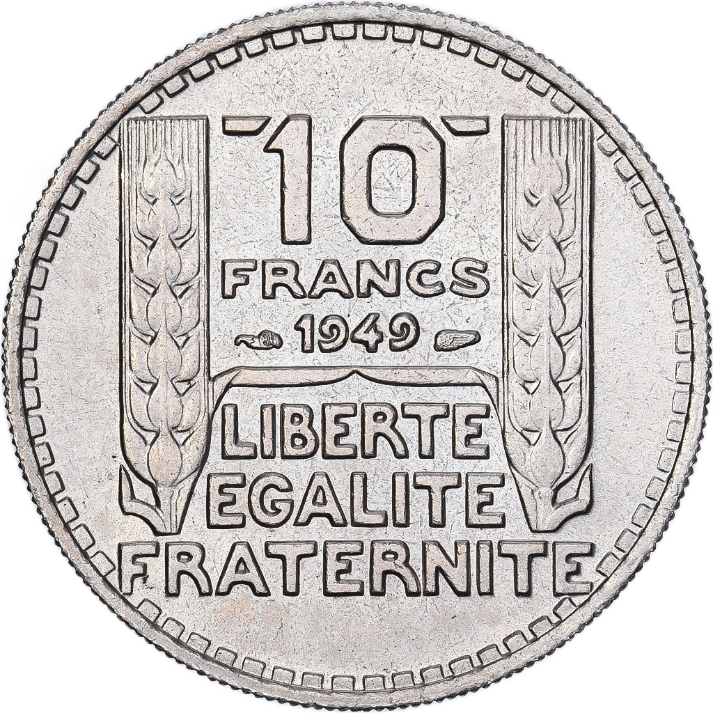 Francja, 10 Francs, Turin, 1949, Paris, Miedź-Nikiel, MS(60-62), Le