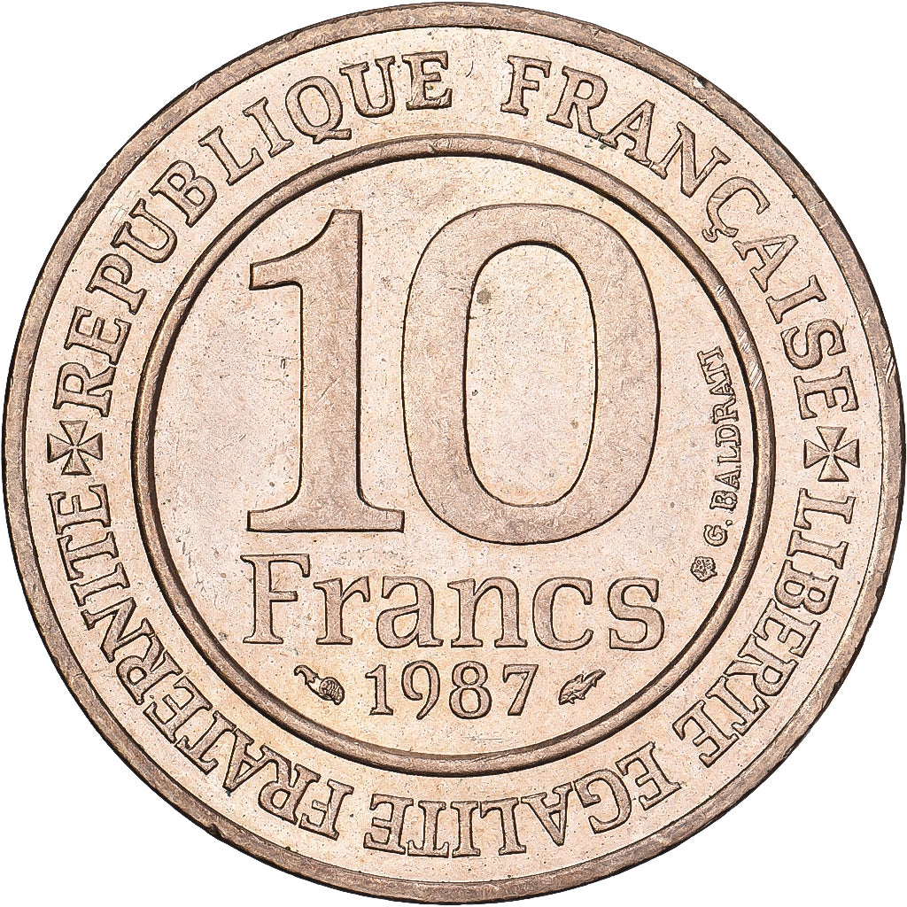 Frankreich, 10 Francs, Millennium of King Capet and France, 1987, Nickel-Bronze