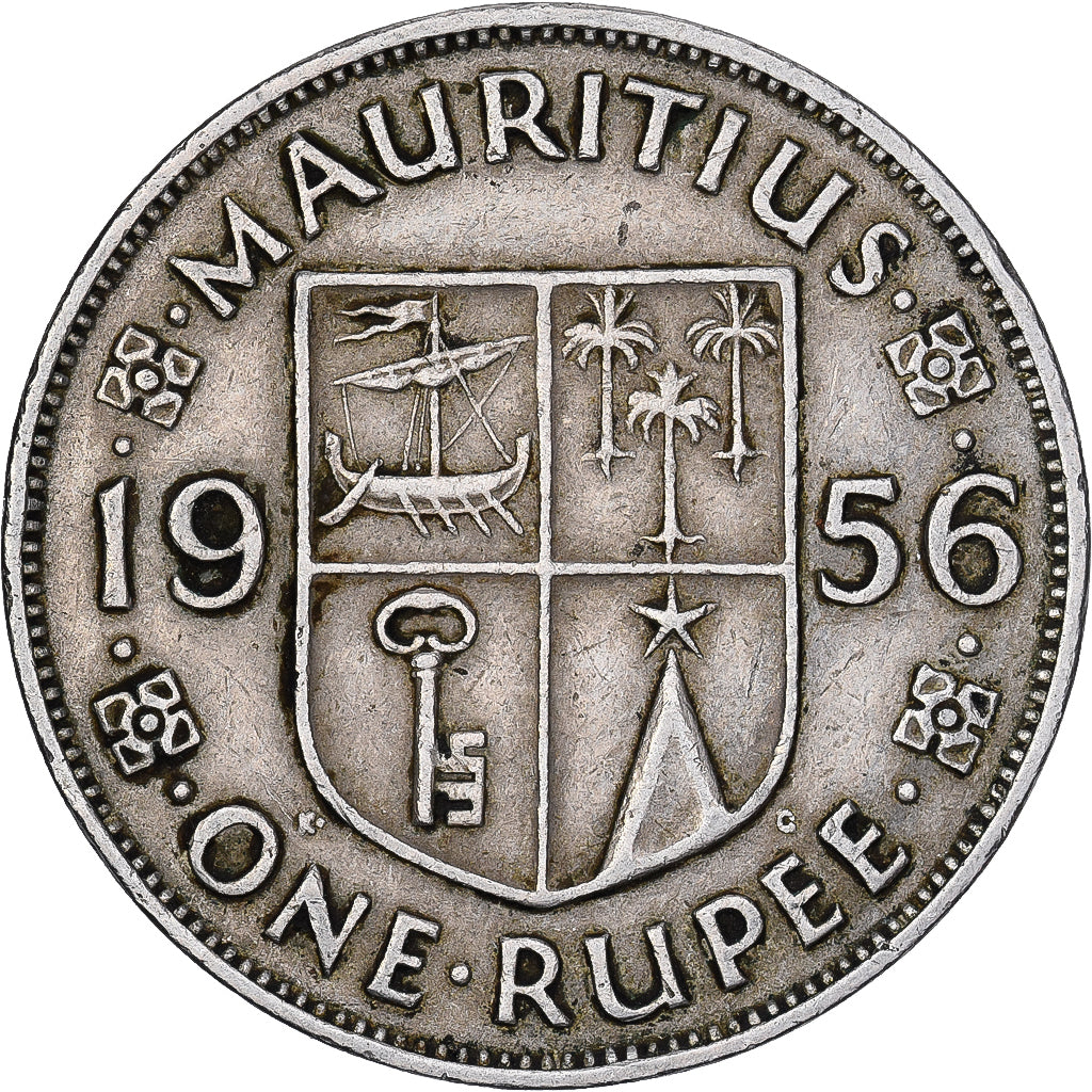 Mauritius, Elizabeth II, Rupee, 1956, Copper-nickel, VF(30-35), KM:35.1