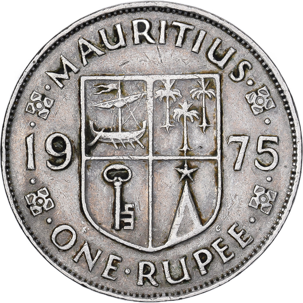 Mauritius, Elizabeth II, Rupee, 1975, Copper-nickel, VF(30-35), KM:35.1