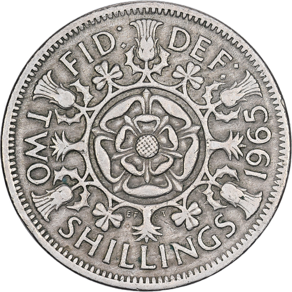 Monnaie, Grande-Bretagne, Elizabeth II, Florin, Two Shillings, 1965, TB