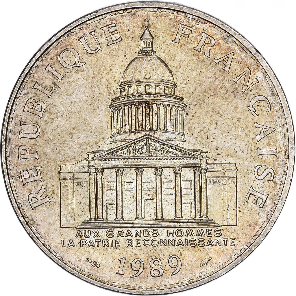 Frankreich, 100 Francs, Panthéon, 1989, Paris, Silber, VZ, Gadoury:898