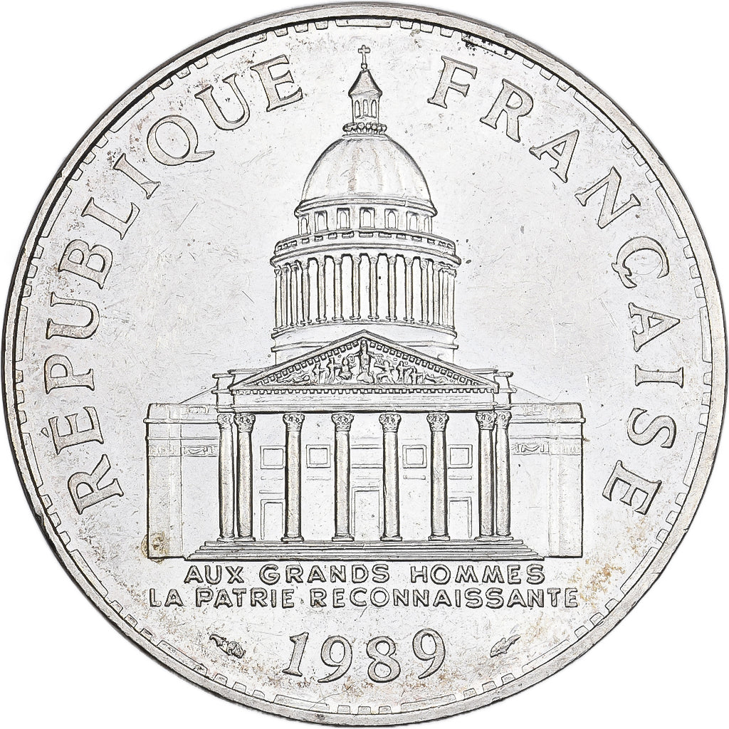 Frankrijk, 100 Francs, Panthéon, 1989, Paris, Zilver, PR, Gadoury:898, KM:951.1