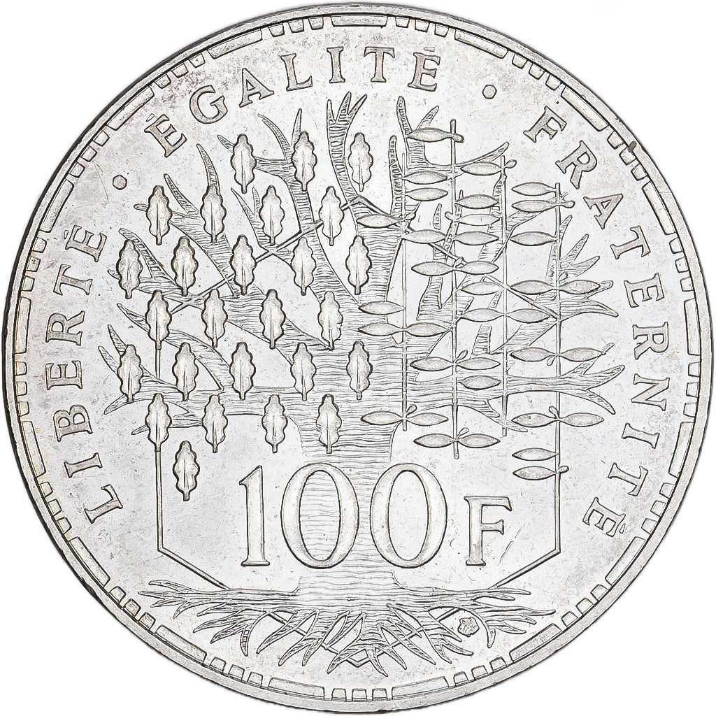 Frankrijk, 100 Francs, Panthéon, 1989, Paris, Zilver, PR, Gadoury:898, KM:951.1