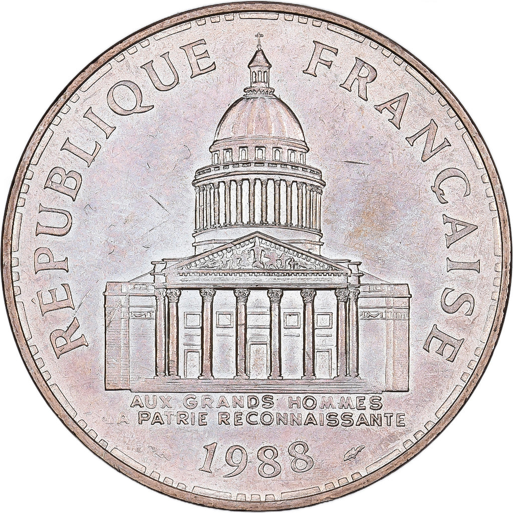 Frankreich, 100 Francs, Panthéon, 1988, Pessac, Silber, SS+, Gadoury:898