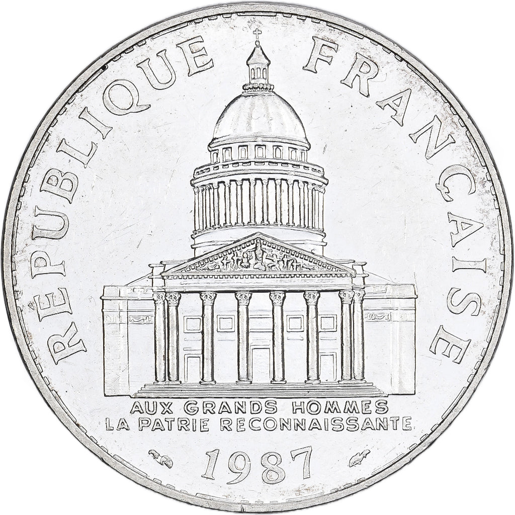 Frankrijk, 100 Francs, Panthéon, 1987, Paris, Zilver, PR+, KM:951.1