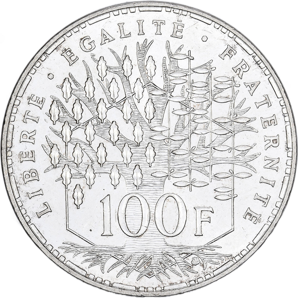 Frankrijk, 100 Francs, Panthéon, 1987, Paris, Zilver, PR+, KM:951.1