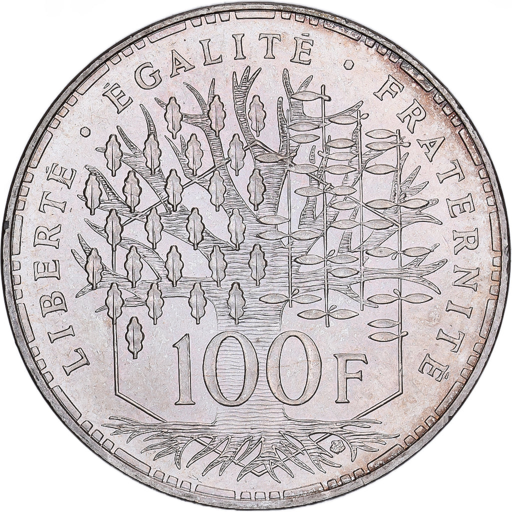 France, 100 Francs, Panthéon, 1987, Paris, Silver, MS(60-62), KM:951.1