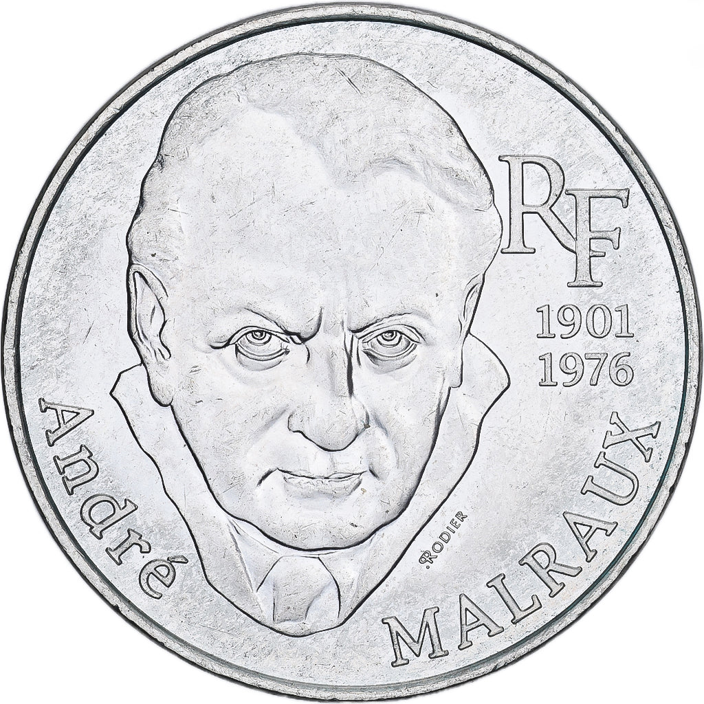 Francia, 100 Francs, André Malraux, 1997, Argento, BB+, KM:1188