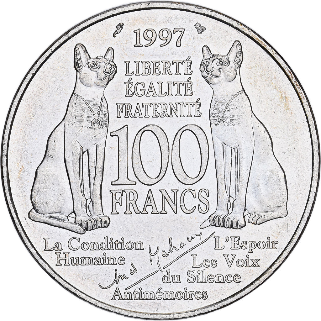 Francia, 100 Francs, André Malraux, 1997, Argento, SPL-, KM:1188