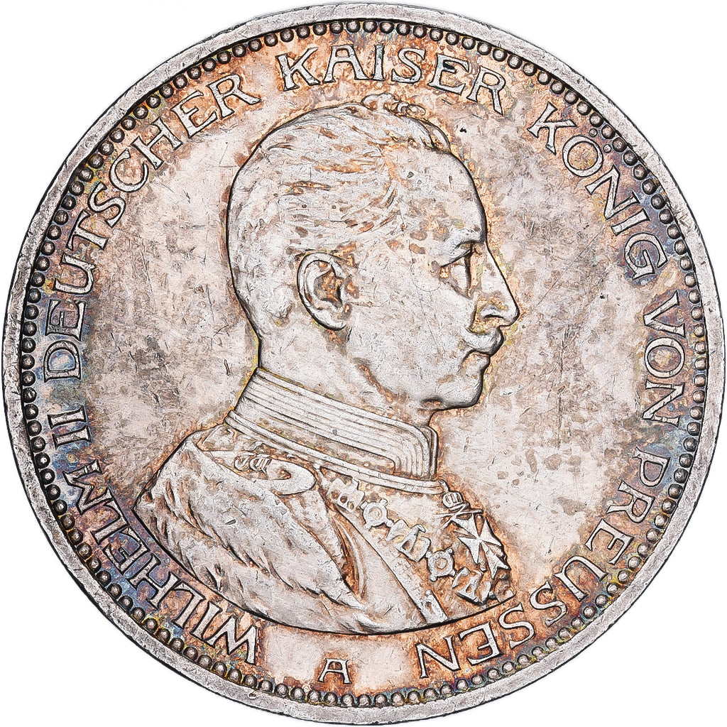 German States, PRUSSIA, Wilhelm II, 5 Mark, 1914, Berlin, Silver, AU(50-53)