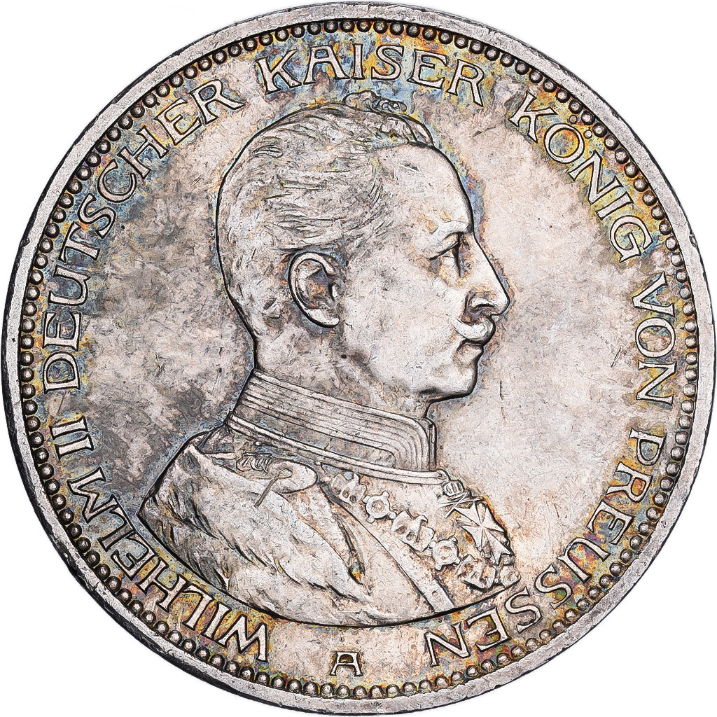 Estados Alemães, PRUSSIA, Wilhelm II, 5 Mark, 1914, Berlin, Prata, AU(55-58)