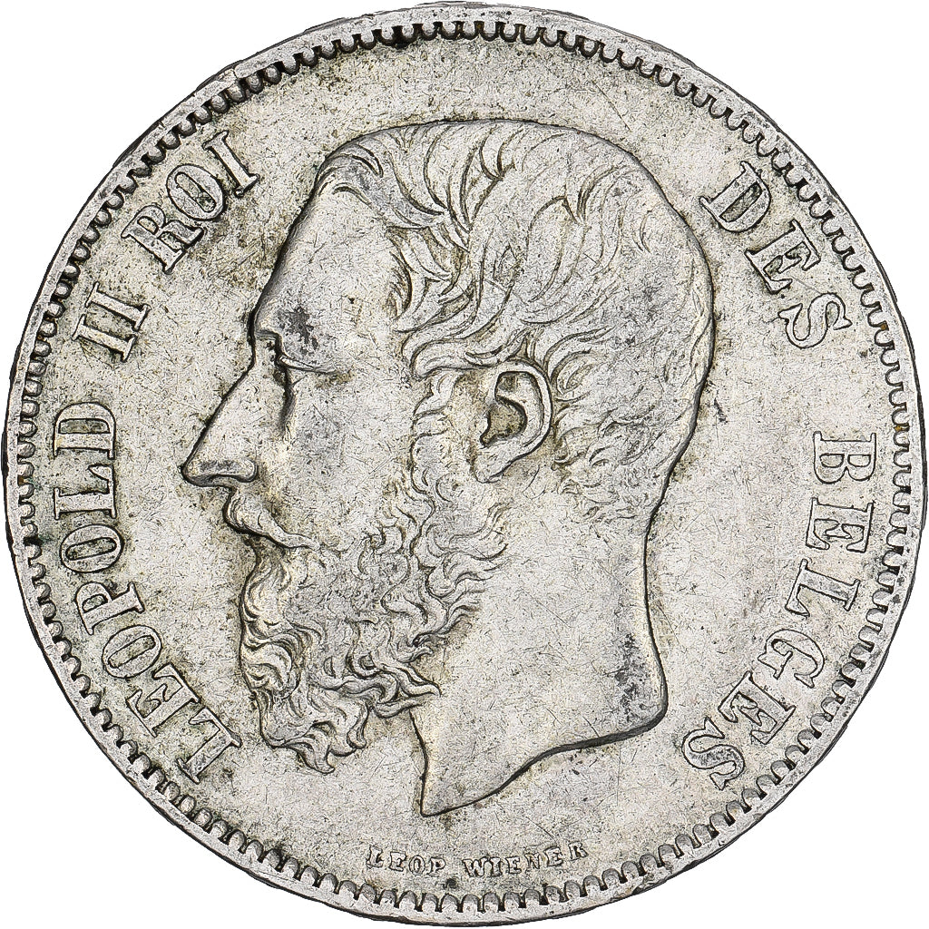Belgique, Leopold II, 5 Francs, 5 Frank, 1874, Argent, TB+, KM:24