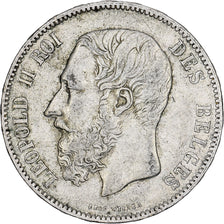 Belgique, Leopold II, 5 Francs, 5 Frank, 1874, Argent, TB+, KM:24