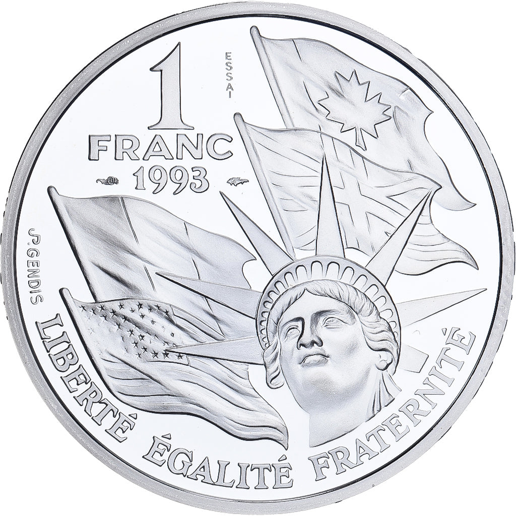 France, Franc, Débarquement, 1993, Paris, Essai Proof, Argent, FDC