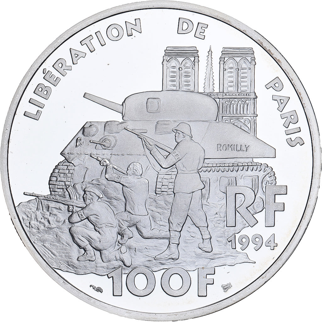 Coin, France, Libération de Paris, 100 Francs, 1994, ESSAI, MS(65-70), Silver