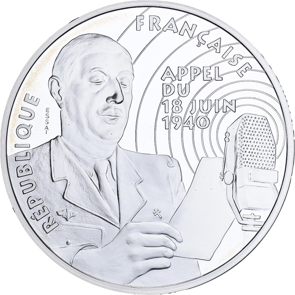 Münze, Frankreich, Général De Gaulle, 100 Francs, 1994, Essai Proof, STGL