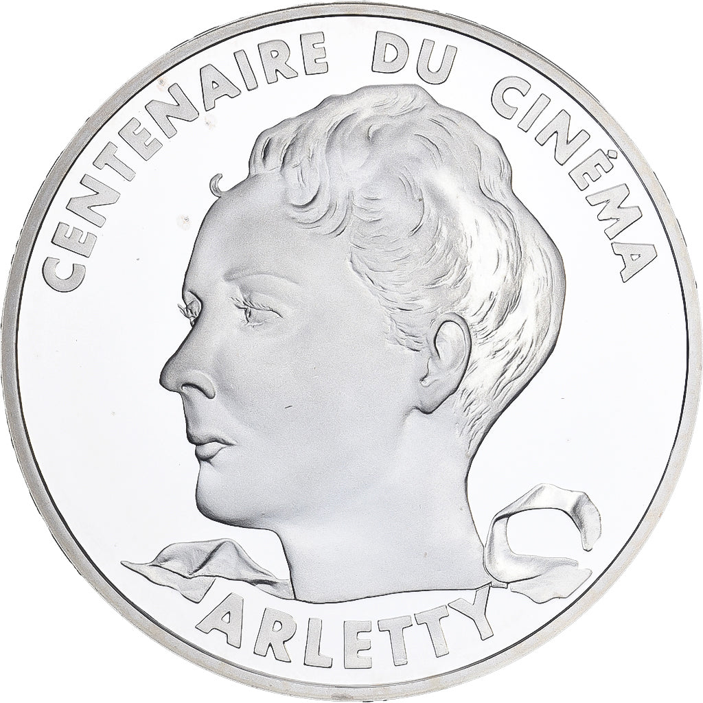 Francia, 100 Francs, Arletty, Centenaire du Cinéma, 1995, Paris, Plata, FDC