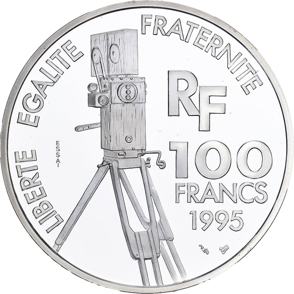 Coin, France, Jean Renoir, 100 Francs, 1995, ESSAI, MS(65-70), Silver, KM:1084