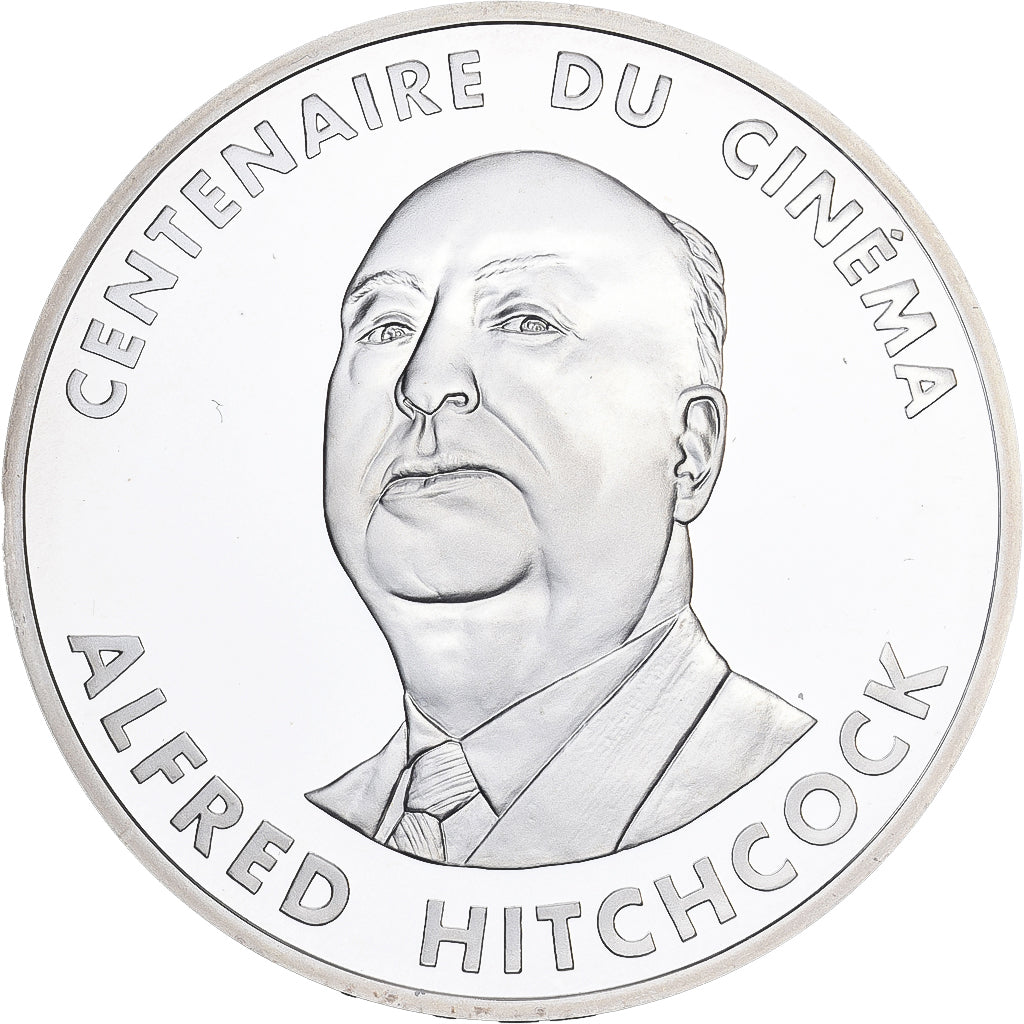 França, 100 Francs, Alfred Hitchcock, 1995, Monnaie de Paris, ENSAIO, Prata