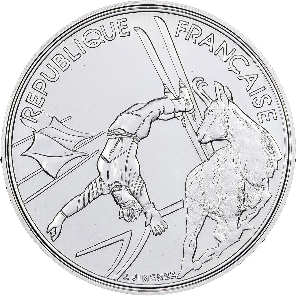 Francia, 100 Francs, Albertville - Ski acrobatique, 1990, Monnaie de Paris