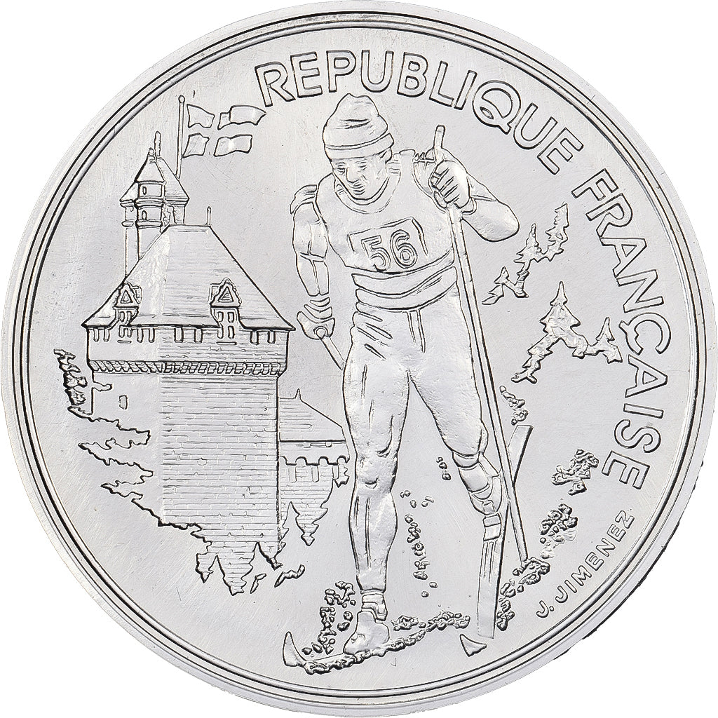 Francja, 100 Francs, Albertville - Ski de fond, 1991, Monnaie de Paris, PRÓBA