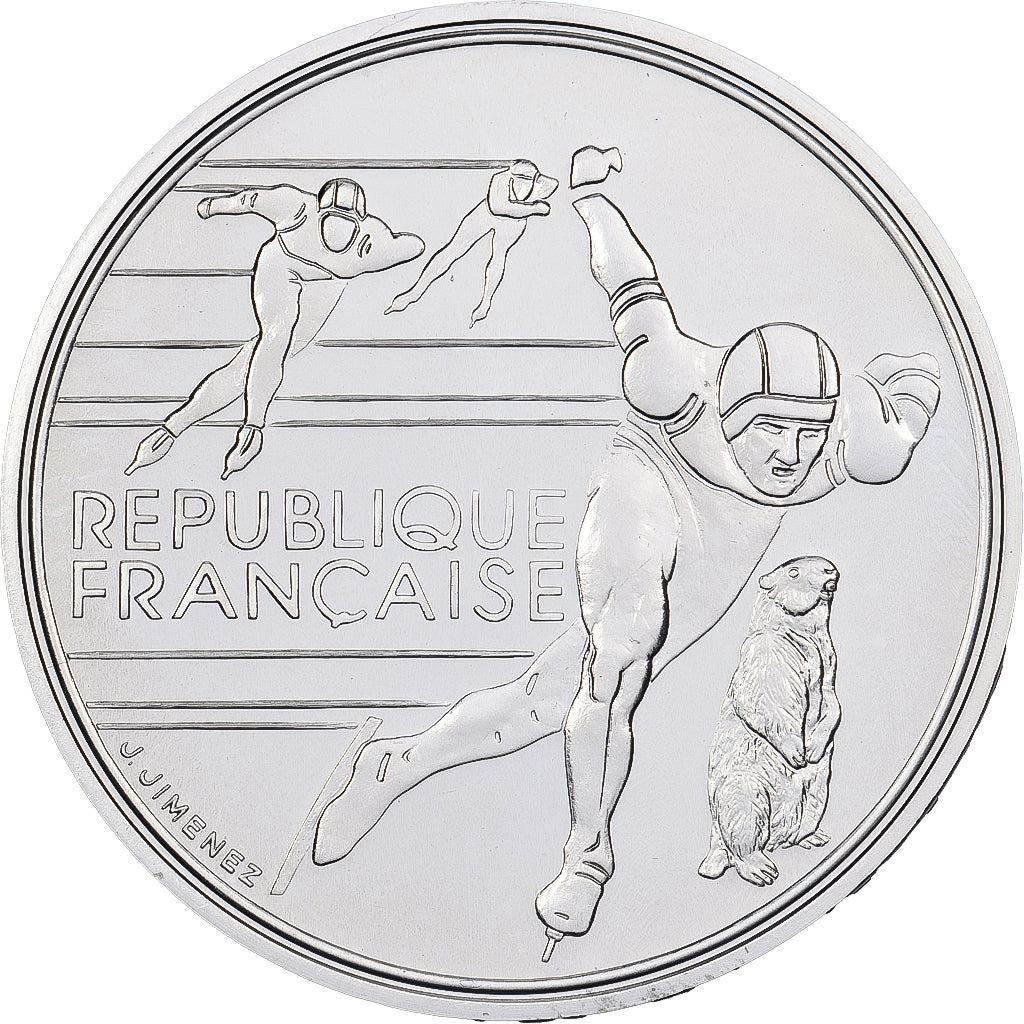 Frankrijk, 100 Francs, Albertville - Patinage de vitesse, 1990, Monnaie de