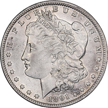 États-Unis, Dollar, Morgan Dollar, 1891, U.S. Mint, Argent, SUP, KM:110
