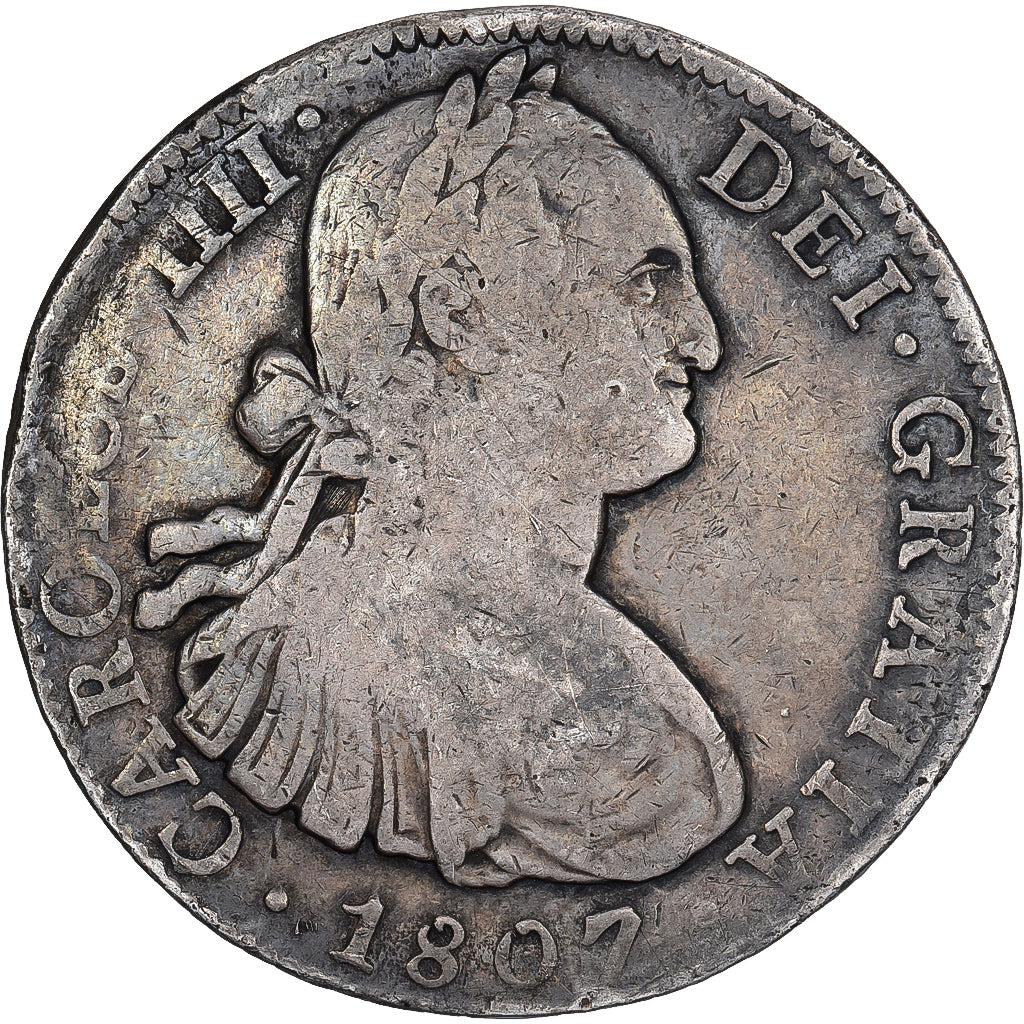 Mexiko, Charles IV, 8 Reales, 1807, Mexico City, Silber, S+, KM:109