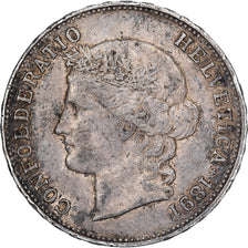 Svizzera, 5 Francs, 1891, Bern, Argento, MB+, KM:34