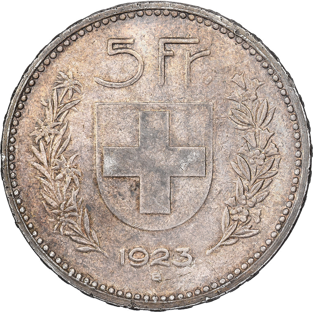 Svizzera, 5 Francs, 1923, Bern, Argento, SPL, KM:37