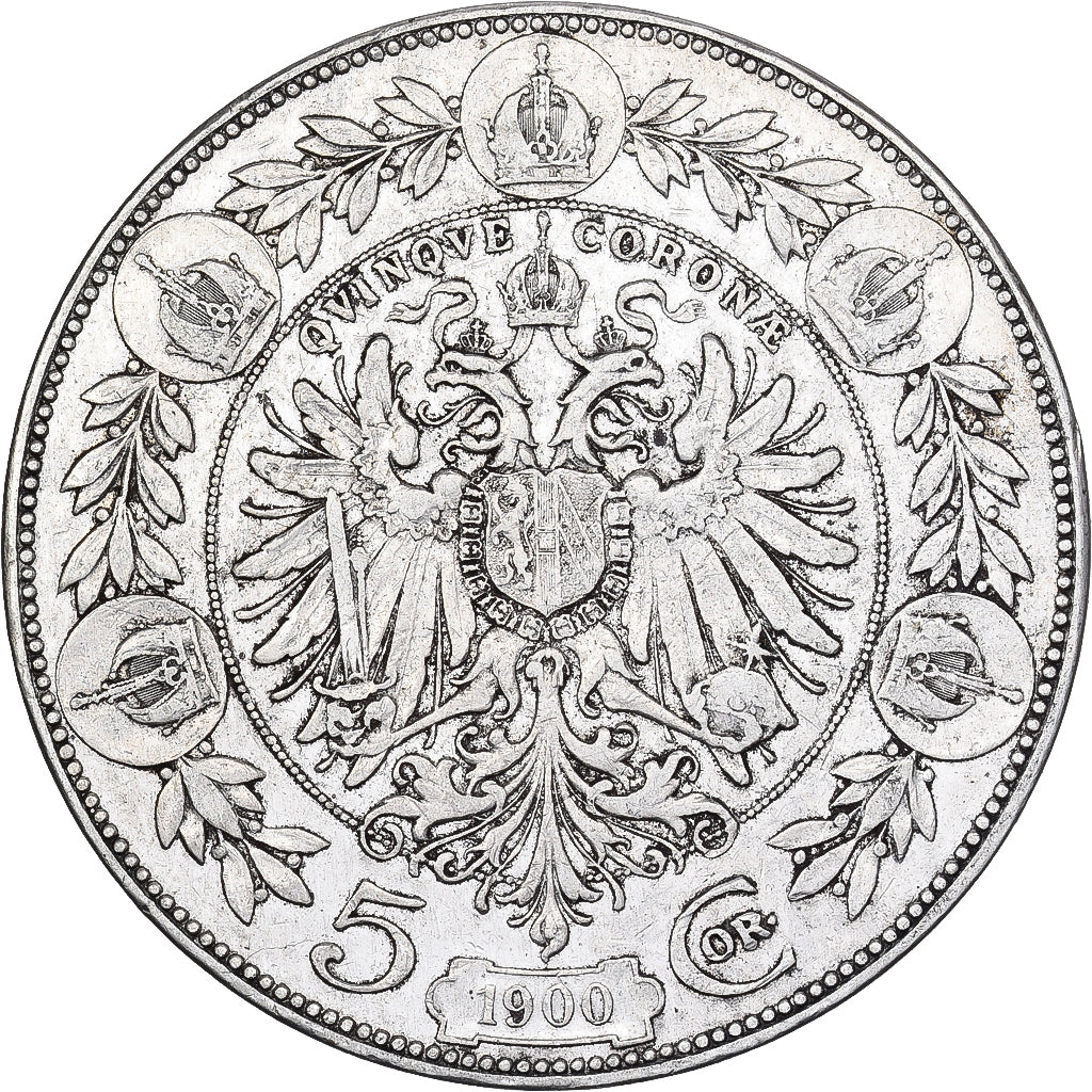 Austria, Franz Joseph I, 5 Corona, 1900, Argento, BB, KM:2807