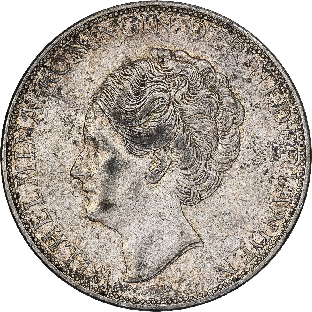 Holandia, Wilhelmina I, 2-1/2 Gulden, 1933, Srebro, EF(40-45), KM:165