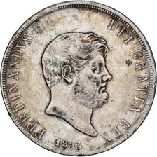 Italiaanse staten, NAPLES, Ferdinando II, 120 Grana, 1853, Zilver, FR+, KM:370