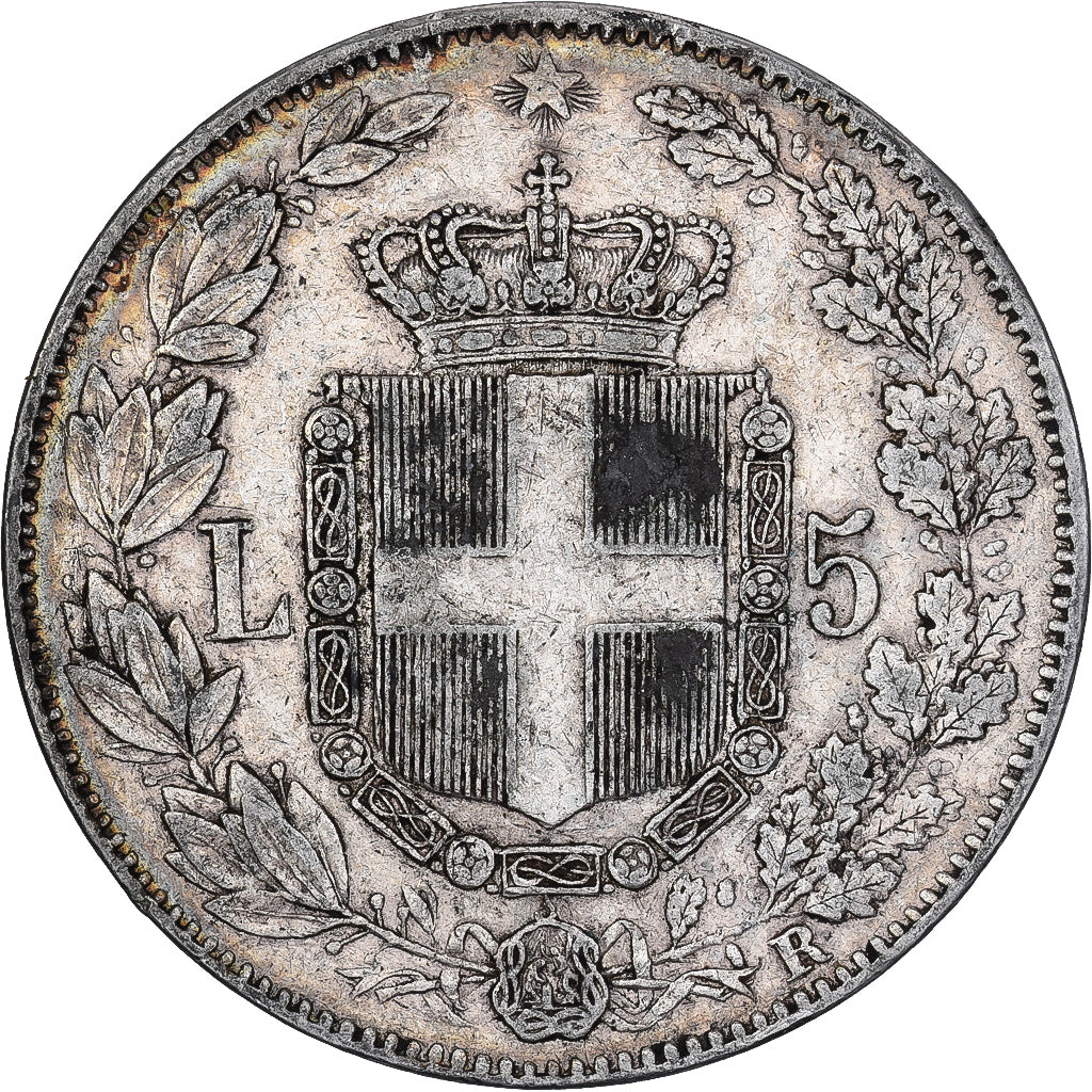 Italie, Umberto I, 5 Lire, 1879, Rome, Argent, TTB, KM:20