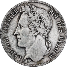 Belgio, Leopold I, 5 Francs, 5 Frank, 1848, Argento, MB+, KM:3.2