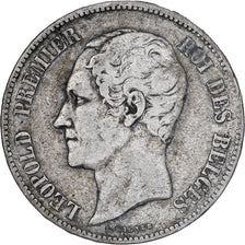 Belgio, Leopold I, 5 Francs, 5 Frank, 1851, Argento, MB, KM:17