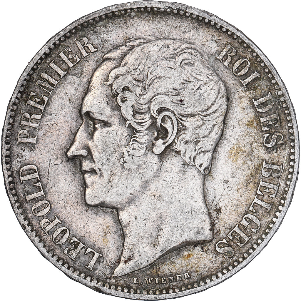 Belgio, Leopold I, 5 Francs, 5 Frank, 1852, Argento, MB+, KM:17