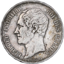 Belgio, Leopold I, 5 Francs, 5 Frank, 1852, Argento, MB+, KM:17