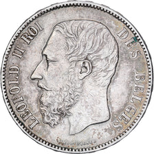 Belgio, Leopold II, 5 Francs, 5 Frank, 1870, Argento, MB+, KM:24