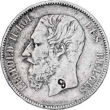 Belgique, Leopold II, 5 Francs, 5 Frank, 1873, Argent, TB+, KM:24