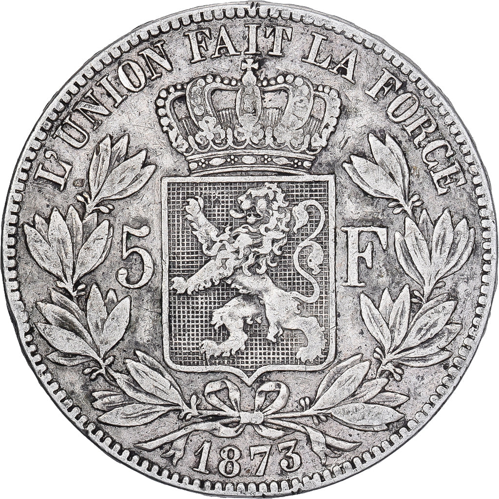 Belgique, Leopold II, 5 Francs, 5 Frank, 1873, Argent, TB+, KM:24