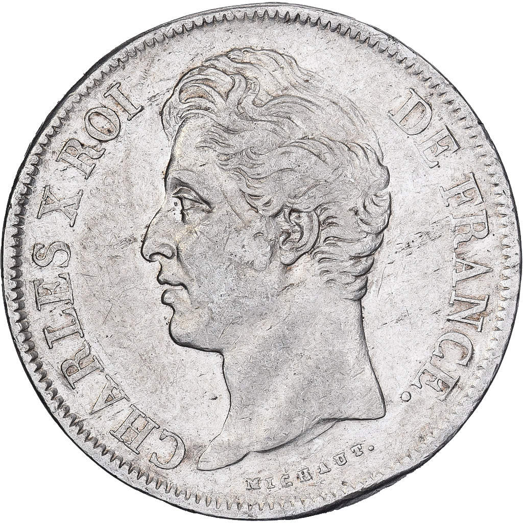 Frankrijk, Charles X, 5 Francs, 1829, Limoges, Zilver, FR+, Gadoury:644