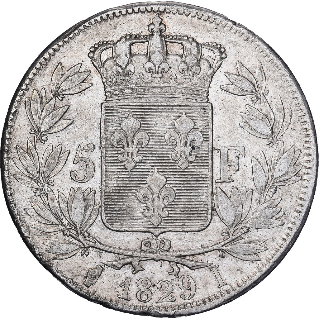 Frankrijk, Charles X, 5 Francs, 1829, Limoges, Zilver, FR+, Gadoury:644